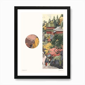 Nikko Japan 4 Cut Out Travel Poster Art Print