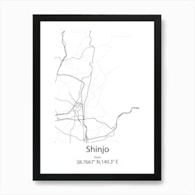 Shinjo,Japan Minimalist Map Poster