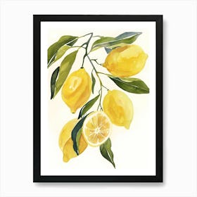 Lemons On A Branch 4 Art Print