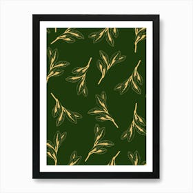 Gold Leaf Pattern Art Print