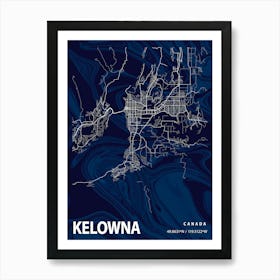 Kelowna Crocus Marble Map Art Print