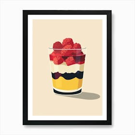 Jelly Trifle Dessert Minimal Line Drawing Art Print