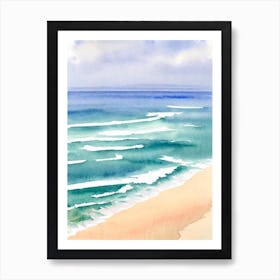 Fistral Beach, Cornwall Watercolour Art Print