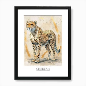 Cheetah Precisionist Illustration 3 Poster Art Print