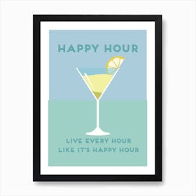 Happy Hour Cool Colours Art Print