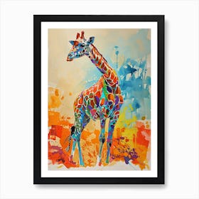 Giraffe Abstract Watercolour Art Print