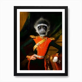 Curious Laurence The Monkey Pet Portraits Art Print