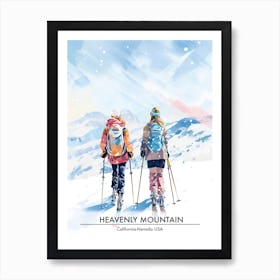 Heavenly Mountain   California Nevada Usa, Ski Resort Poster Illustration 2 Art Print