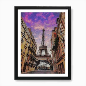 Eiffel Tower And Parisian Avenue Art Print