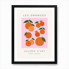 Les Oranges | 01 - Retro Fruit Pink And Orange Art Print