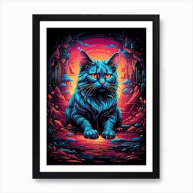 Psychedelic Cat 2 Art Print