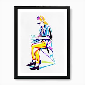 Woman Reading A Book Art Print