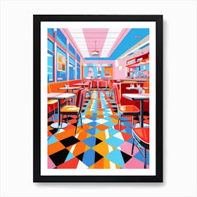 Retro Diner Colour Pop 3 Art Print