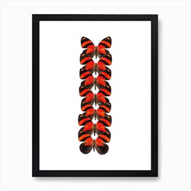 Row Of Red Butterflies Art Print