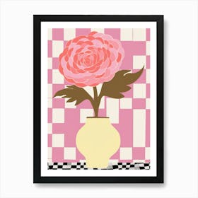 Peony Flower Vase 1 Art Print