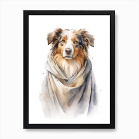 Australian Sheppard Dog As A Jedi 1 Art Print