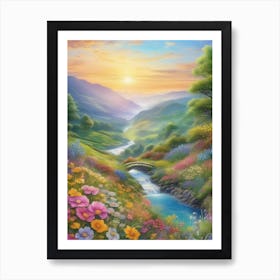 Sunset In The Valley 1 Art Print