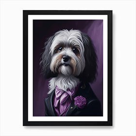 Havanese In A Suit Dog Portrait Art Print