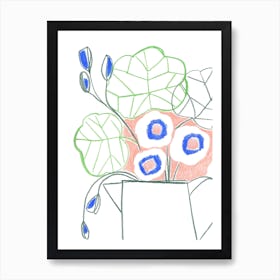 Pencil Flowers In Jug Art Print