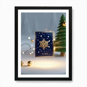 A High Definition Digital Render Of A Sleek Card Lit With Festive Light Dressed In Rich Holiday Co (3) 2 Art Print