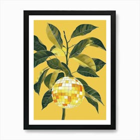 Disco Ball Lemon Tree Mosaic Painting Kitchen Art Print