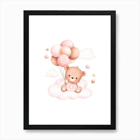 Teddy Bear With Balloons Kids and Nursery 5 Art Print