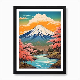 Mount Fuji Japan 3 Vintage Travel Illustration Art Print