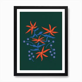 Abstract Retro Botanical Art Print