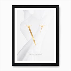 Letter V Gold Art Print
