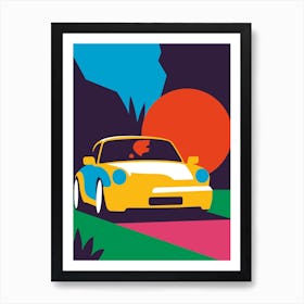 Porsche Bold Colour Pop Art Print