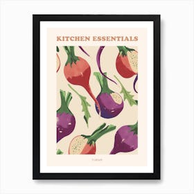 Turnip Root Vegetable Pattern Illustration Poster 3 Art Print