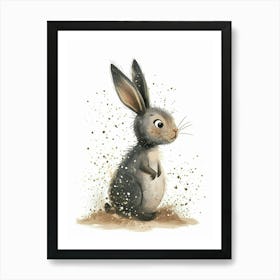Mini Rex Rabbit Nursery Illustration 3 Art Print