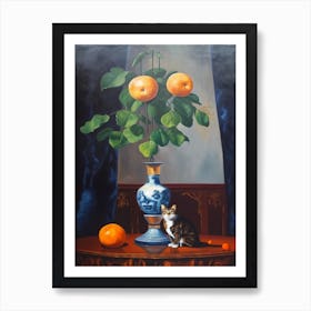 Hydrangea With A Cat 3 Dali Surrealism Style Art Print