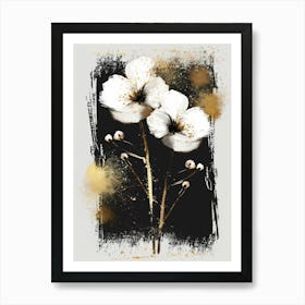 White Flowers Canvas Print Art Print