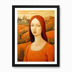 Girl With Red Hair Art Print