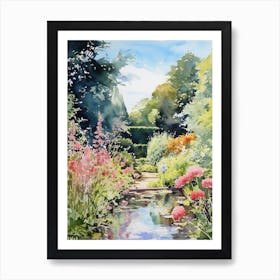 Claude Monet Garden France Watercolour 3 Art Print