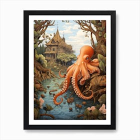 Curious Octopus 4 Art Print