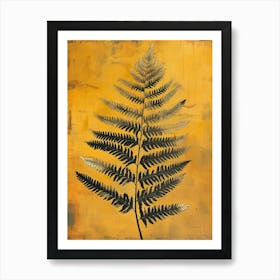 Golden Leather Fern Painting 3 Art Print