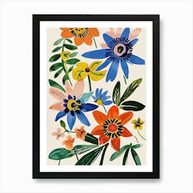 Painted Florals Passionflower 1 Art Print