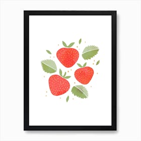 Strawberry Fruit Colourful Food Kitchen Art Nursery Wall Art Print