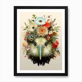 Bird With A Flower Crown Kiwi 5 Art Print