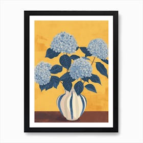 Hydrangea Flowers On A Table   Contemporary Illustration 2 Art Print