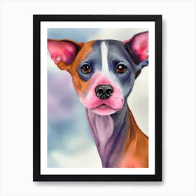 American Hairless Terrier 4 Watercolour Dog Art Print