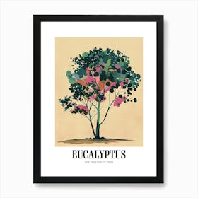 Eucalyptus Tree Colourful Illustration 2 Poster Art Print