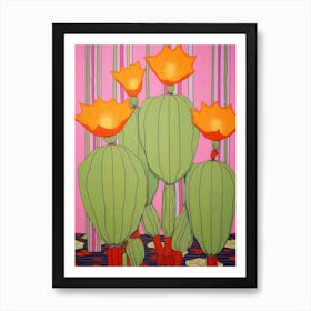 Mexican Style Cactus Illustration Nopal Cactus 1 Art Print