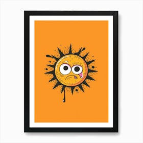 Cartoon Sun Art Print