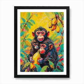 Chimpanzees Art Print