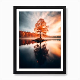 Lonely Tree On A Lake Art Print