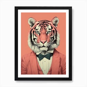 Tiger Illustrations Wearing A Tuxedo Art Print