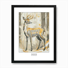 Deer Precisionist Illustration 2 Poster Art Print